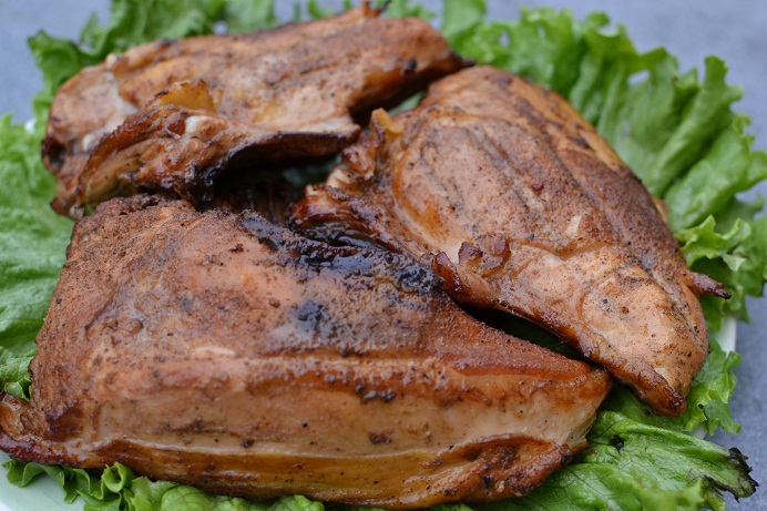 Smoked Chicken Breasts on Lettuce