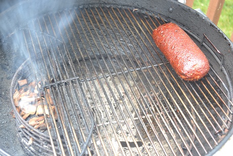 Smoked the sausage with indirect heat