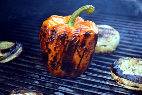 Roasting a Pepper On The Grill