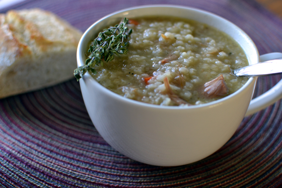 Turkey Soup in a Cup with Bread
