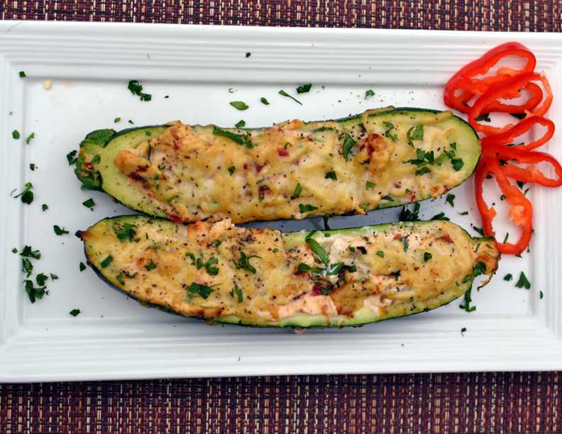 Grilled Zucchini Boats Ready to Eat