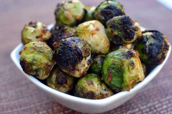 Grilled Brussel Sprouts in a Bowl