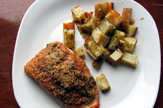 Finished Smoked Salmon with Potatoes
