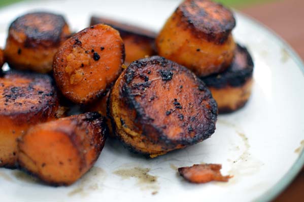 Sweet Potato slices with some char 