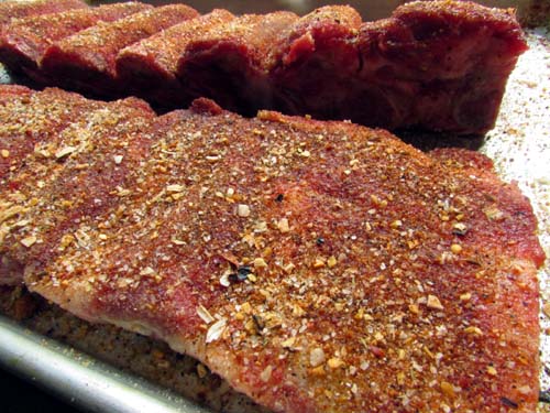 Back ribs with dry rub