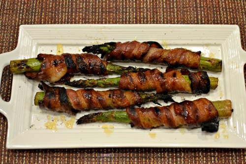 Bacon Wrapped Asparagus with Honey Balsamic Glaze