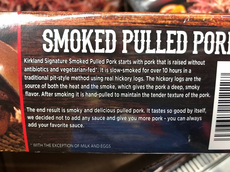 Pork is hickory smoked