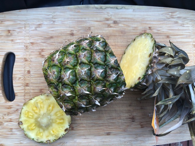 Remove Top and Bottom of Pineapple