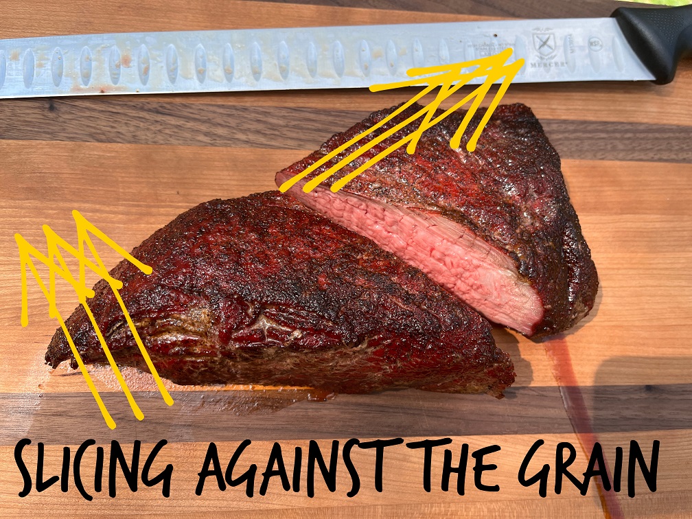 Slicing the Tri Tip Against the Grain