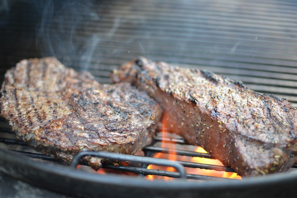 Bison Steak on the Grill