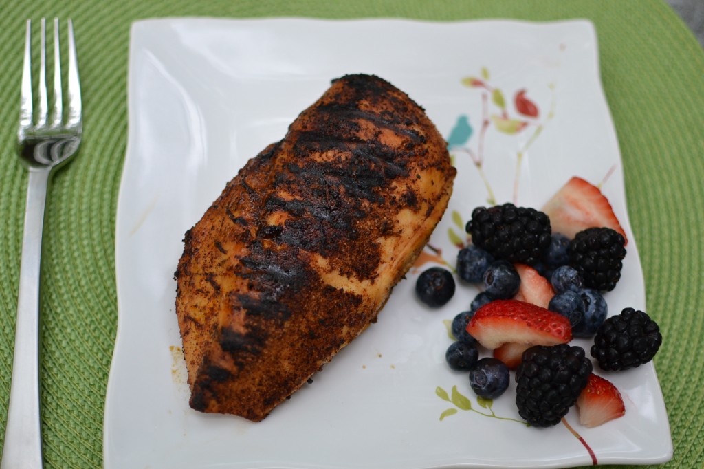 Plated Chicken Breast With Fruit
