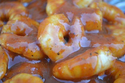 Grilled shrimp in Cajun bbq sauce