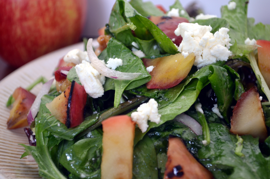 Grilled Apple Salad with Walnuts and Feta