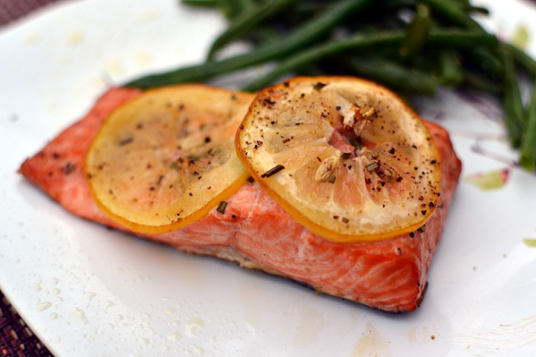 Lemon Pepper Salmon Steak
