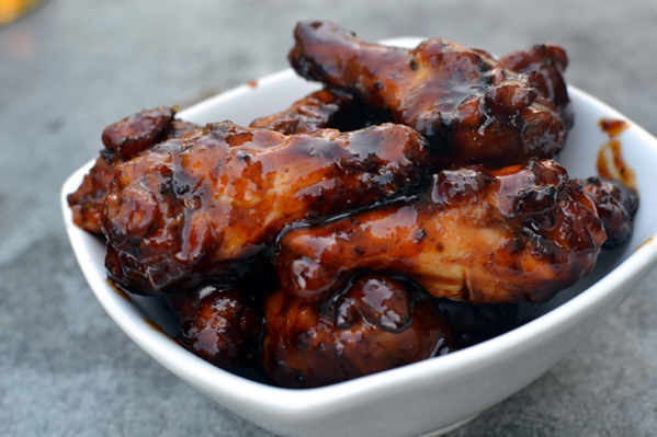 Close up picture of Honey Bourbon Chicken Wings