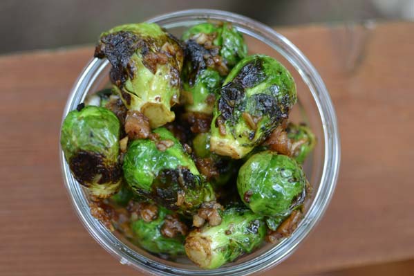 Grilled Brussel Sprouts with Balsamic Glaze